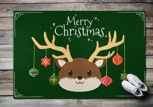 Durvju paklājs Ziemassvētku Ziemeļbriedis, 150x100 cm cena un informācija | Kājslauķi | 220.lv
