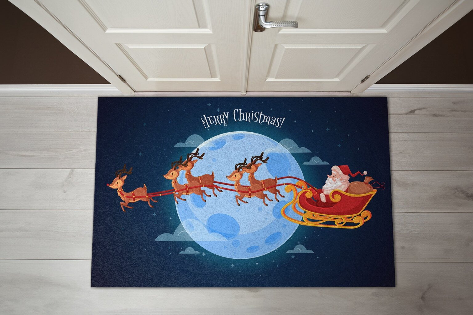 Durvju paklājs Ziemassvētku Vecītis, 150x100 cm cena un informācija | Kājslauķi | 220.lv