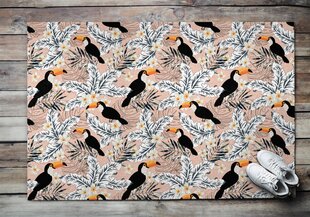 Durvju paklājs Putnu Toucan Augs, 150x100 cm cena un informācija | Kājslauķi | 220.lv