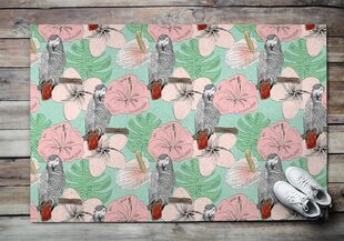Durvju paklājs Putni Papagaiļi Ziedi, 150x100 cm cena un informācija | Kājslauķi | 220.lv