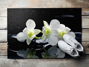 Durvju paklājs Orhidejas, 90x60 cm cena un informācija | Kājslauķi | 220.lv