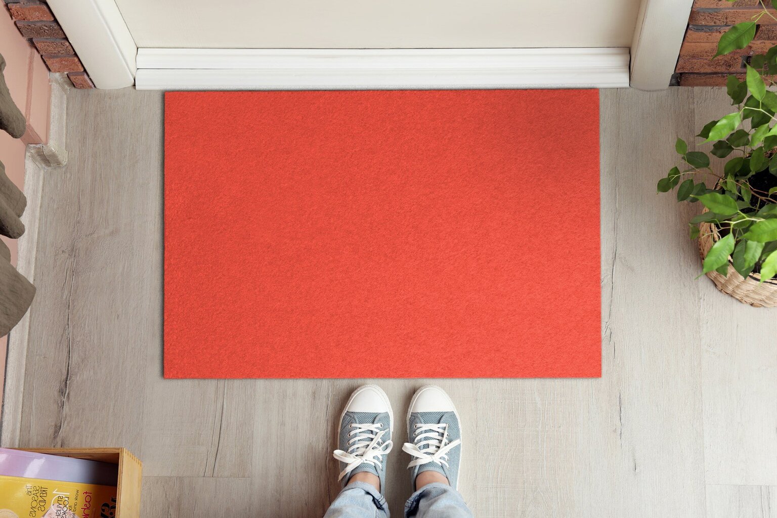 Durvju paklājs Neona Oranža, 90x60 cm цена и информация | Kājslauķi | 220.lv