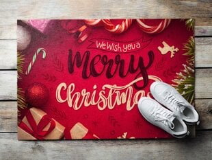 Durvju paklājs Priecīgus Ziemassvētkus, 60x40 cm цена и информация | Придверные коврики | 220.lv