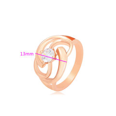 Apzeltīts gredzens ar cirkoniem sievietēm I-style цена и информация | Кольца | 220.lv