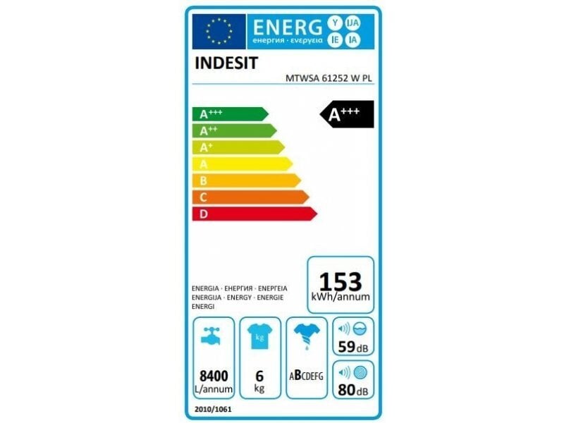 Veļas mašīna INDESIT MTWSC 61294 W PL cena un informācija | Veļas mašīnas | 220.lv