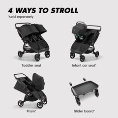 Коляска для двойни Baby Jogger City Mini GT 2, jet цена и информация | Коляски | 220.lv