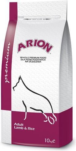 Arion Premium pieaugušajiem suņiem, ar jēra gaļu un rīsiem, 10 kg цена и информация | Sausā barība suņiem | 220.lv