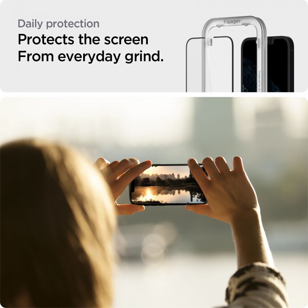 Spigen Alm Glass FC iPhone 13/13 Pro цена и информация | Ekrāna aizsargstikli | 220.lv