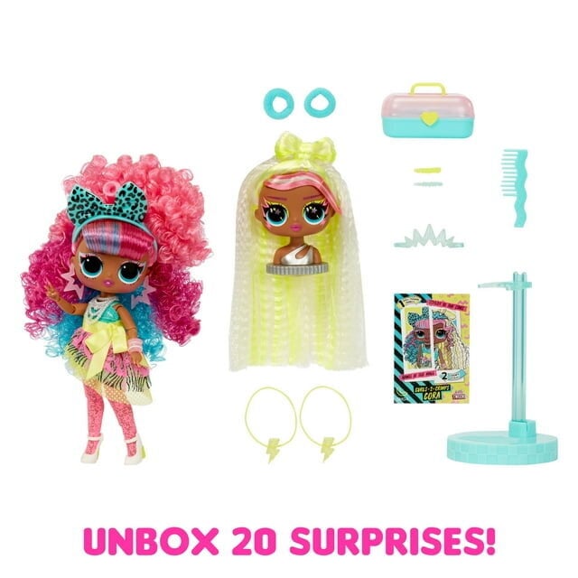 Lelle LOL Surprise! Tweens Swap Curls-2-Crimps Cora ar 20+ pārsteigumiem cena un informācija | Rotaļlietas meitenēm | 220.lv