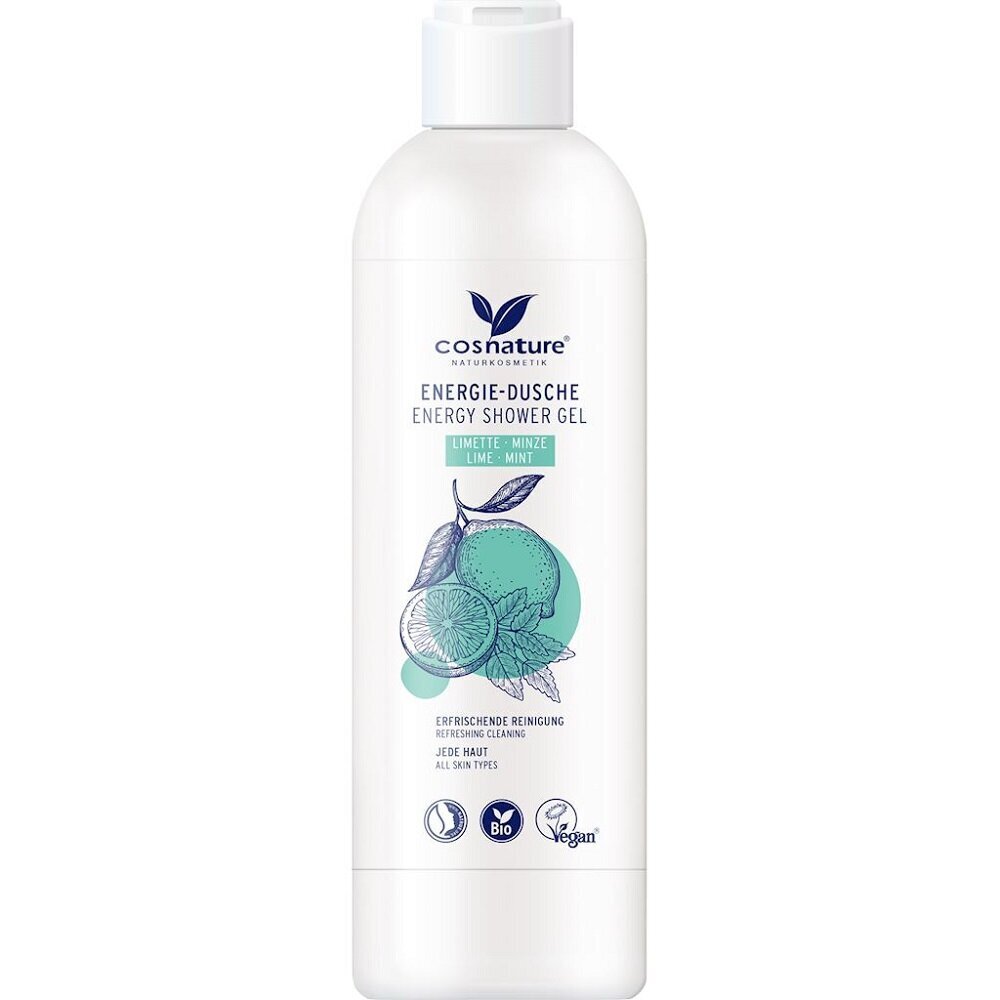 Enerģizējoša dušas želeja Cosnature Energy Shower Gel Lime Mint, 250 ml cena un informācija | Dušas želejas, eļļas | 220.lv