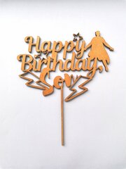 Украшение для торта и букета, топпер для торта с надписью “Happy Birthday, Son”, 14 см х 17 см, ручная работа цена и информация | Праздничные декорации | 220.lv