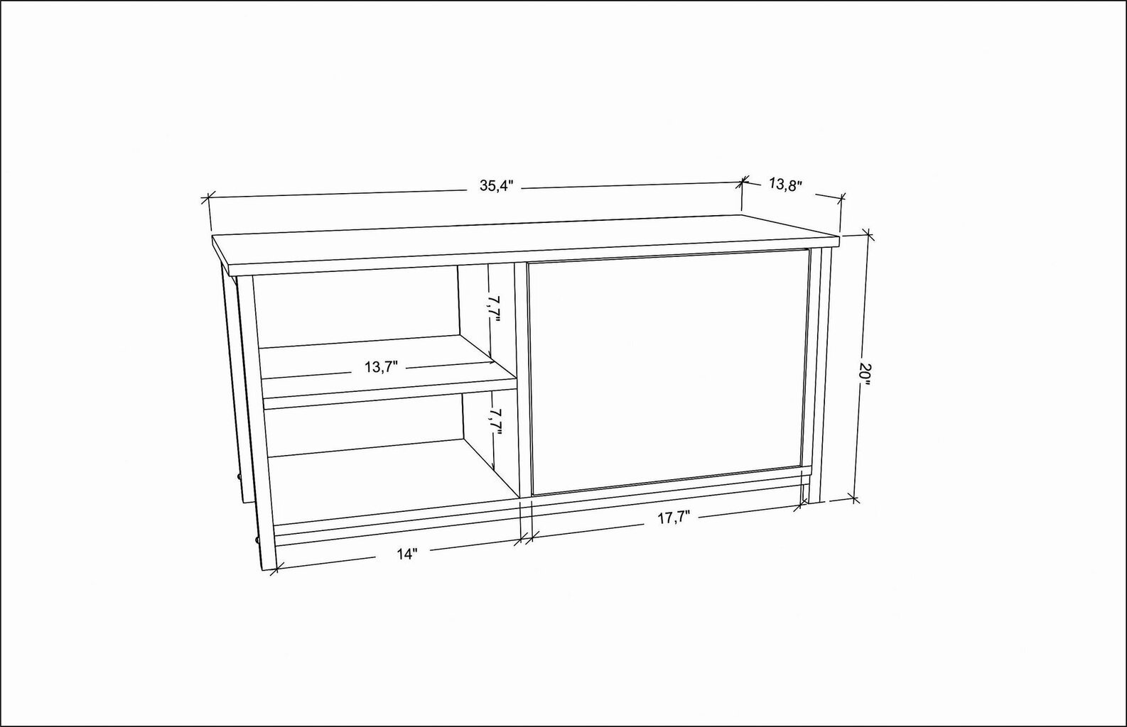 TV galdiņš Asir, 89,6x35,3x50,8 cm, balts cena un informācija | TV galdiņi | 220.lv