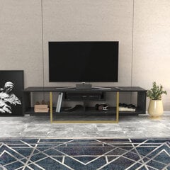 TV galdiņš Asir, 150x35,2x40 cm, melns/zelts cena un informācija | TV galdiņi | 220.lv