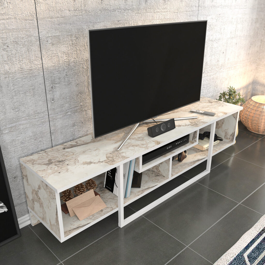 TV galdiņš Asir, 150x35,2x40 cm, balts cena un informācija | TV galdiņi | 220.lv