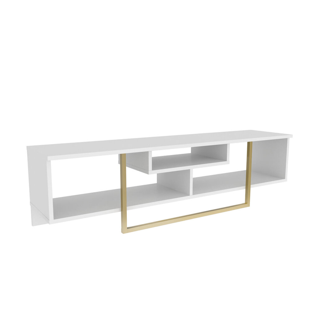TV galdiņš Asir, 150x35,2x40 cm, balts/zelts cena un informācija | TV galdiņi | 220.lv