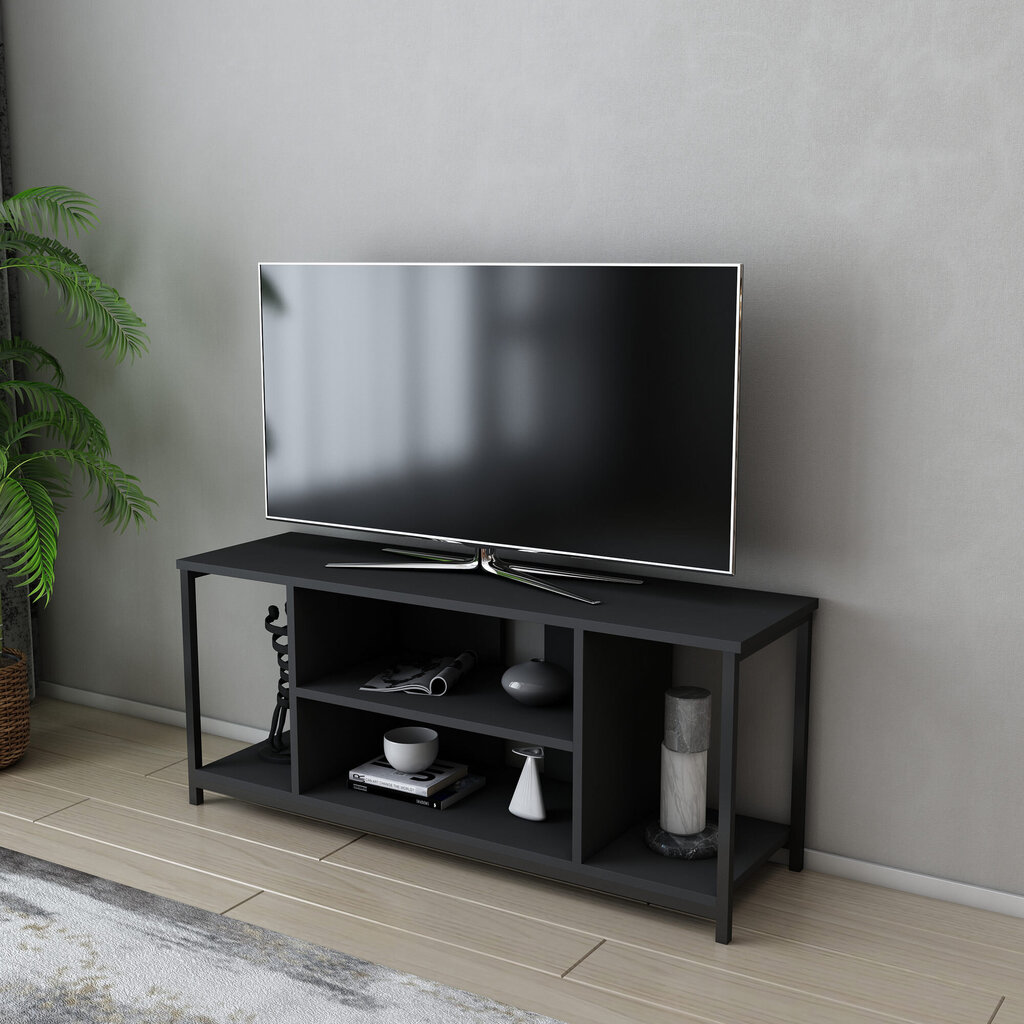 TV galdiņš Asir, 120x35x50,8 cm, pelēks/melns цена и информация | TV galdiņi | 220.lv