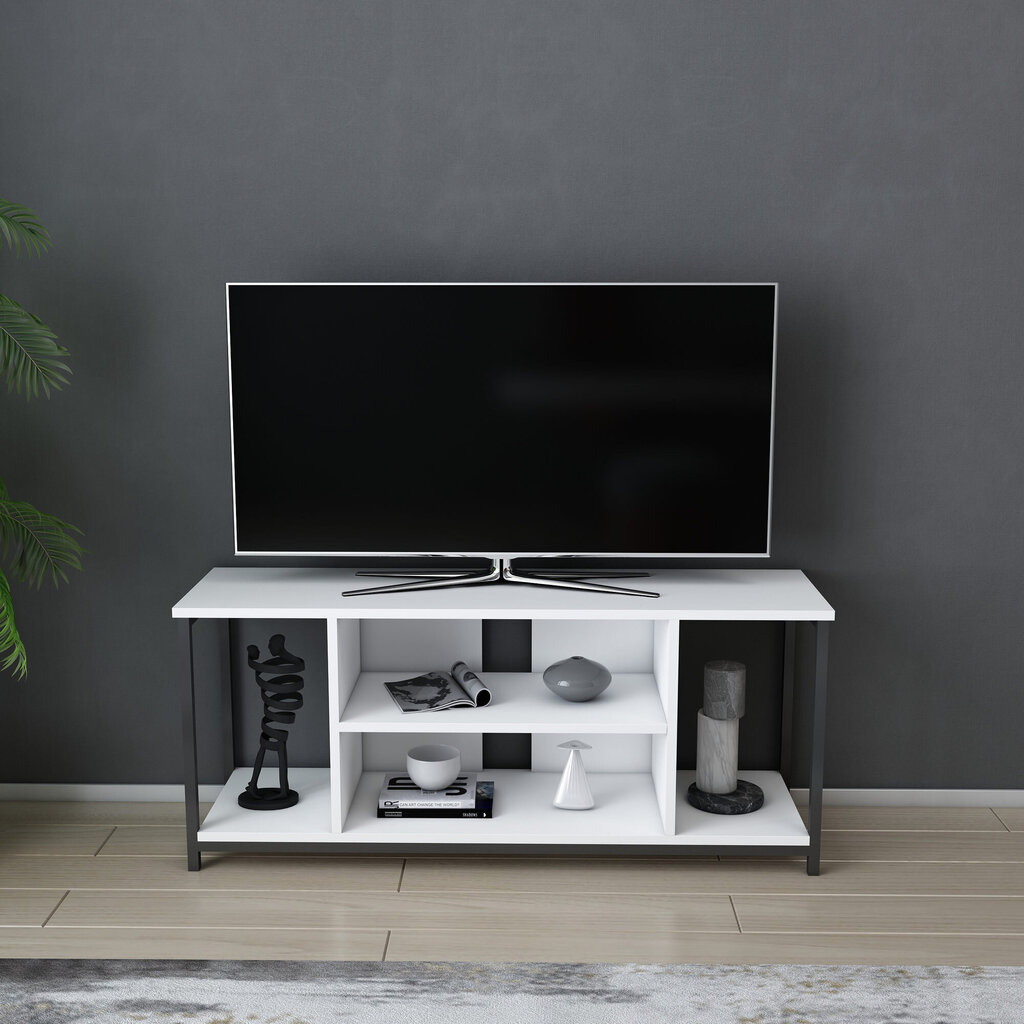 TV galdiņš Asir, 120x35x50,8 cm, melns/balts цена и информация | TV galdiņi | 220.lv