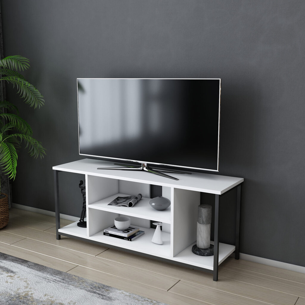 TV galdiņš Asir, 120x35x50,8 cm, melns/balts цена и информация | TV galdiņi | 220.lv