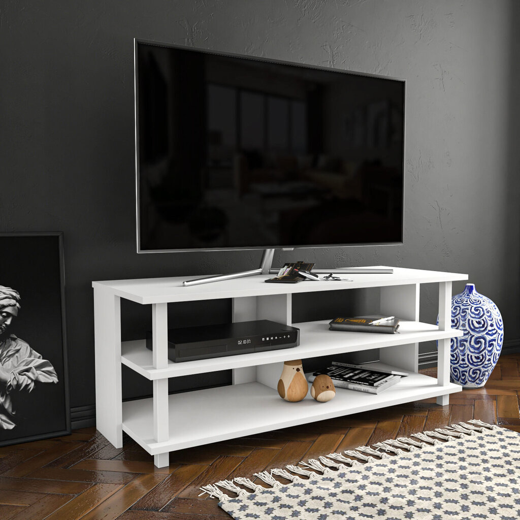 TV galdiņš Asir, 120x44,6x47,4 cm, balts cena un informācija | TV galdiņi | 220.lv