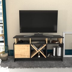TV galdiņš Asir, 120x29,9x60,6 cm, pelēks/brūns cena un informācija | TV galdiņi | 220.lv