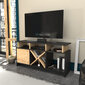 TV galdiņš Asir, 120x29,9x60,6 cm, pelēks/brūns цена и информация | TV galdiņi | 220.lv
