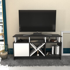 TV galdiņš Asir, 120x29,9x60,6 cm, pelēks/balts cena un informācija | TV galdiņi | 220.lv