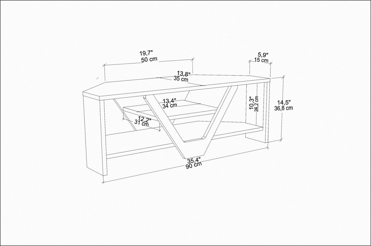 TV galdiņš Asir, 90x35x36,8 cm, brūns/melns cena un informācija | TV galdiņi | 220.lv