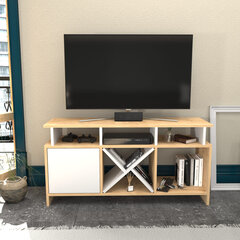 TV galdiņš Asir, 120x29,9x60,6 cm, bēšs/balts cena un informācija | TV galdiņi | 220.lv