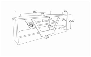 TV galdiņš Asir, 120x35x36,8 cm, balts/bēšs cena un informācija | TV galdiņi | 220.lv