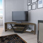 TV galdiņš Asir, 120x35x36,8 cm, tumši brūns/melns cena un informācija | TV galdiņi | 220.lv