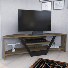 TV galdiņš Asir, 120x35x36,8 cm, tumši brūns/melns цена и информация | Тумбы под телевизор | 220.lv