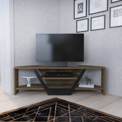 TV galdiņš Asir, 120x35x36,8 cm, tumši brūns/melns цена и информация | Тумбы под телевизор | 220.lv