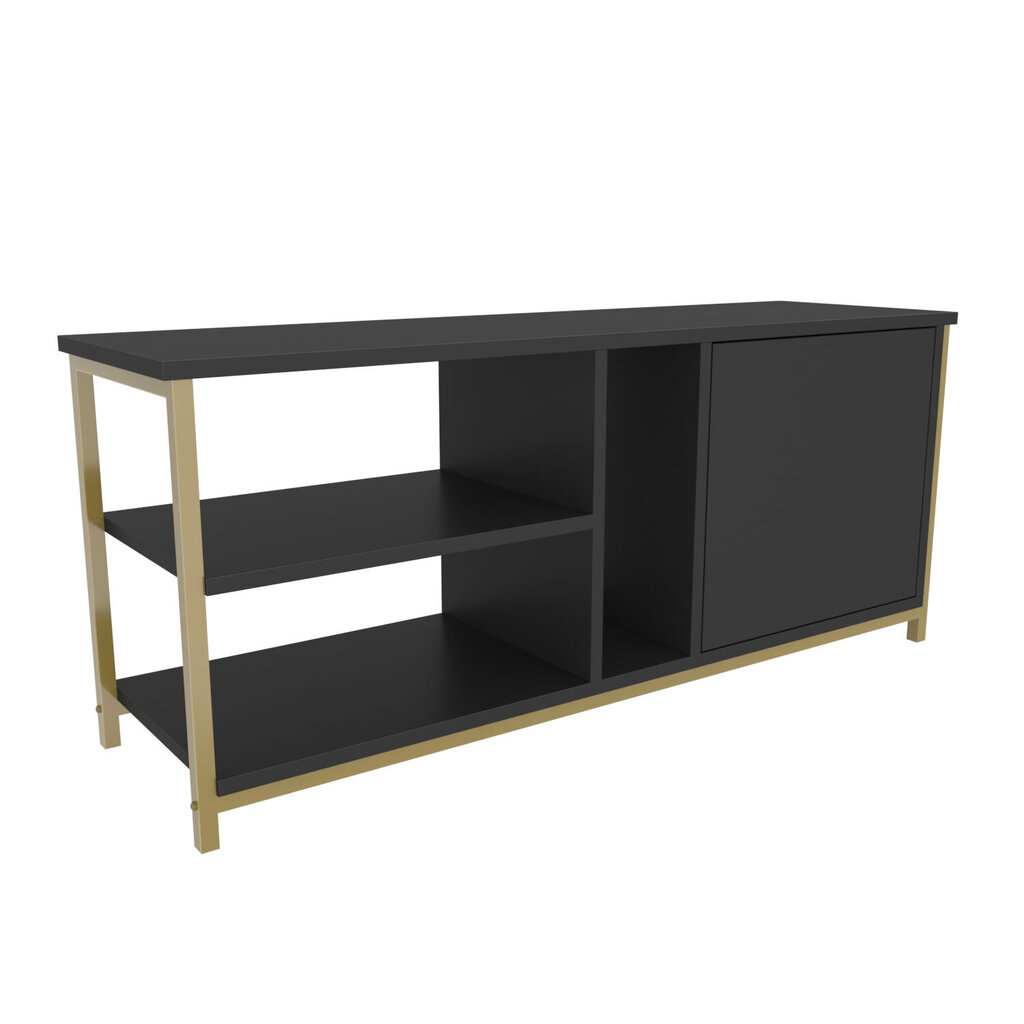 TV galdiņš Asir, 120x35,3x50,8 cm, zelts/pelēks cena un informācija | TV galdiņi | 220.lv