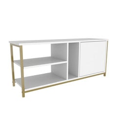 TV galdiņš Asir, 120x35,3x50,8 cm, zelts/balts cena un informācija | TV galdiņi | 220.lv