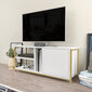 TV galdiņš Asir, 120x35,3x50,8 cm, zelts/balts цена и информация | TV galdiņi | 220.lv