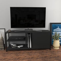 TV galdiņš Asir, 120x35,3x50,8 cm, pelēks/melns cena un informācija | TV galdiņi | 220.lv