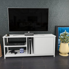 TV galdiņš Asir, 120x35,3x50,8 cm, balts цена и информация | Тумбы под телевизор | 220.lv