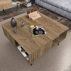 Kafijas galdiņš Asir, 89,6x89,6x46,5 cm, brūns cena un informācija | Žurnālgaldiņi | 220.lv