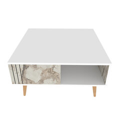 Kafijas galdiņš Asir, 89,6x89,6x46,5 cm, balts cena un informācija | Žurnālgaldiņi | 220.lv