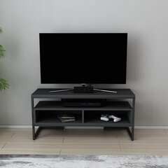TV galdiņš Asir, 110x35x49,9 cm, melns/pelēks cena un informācija | TV galdiņi | 220.lv