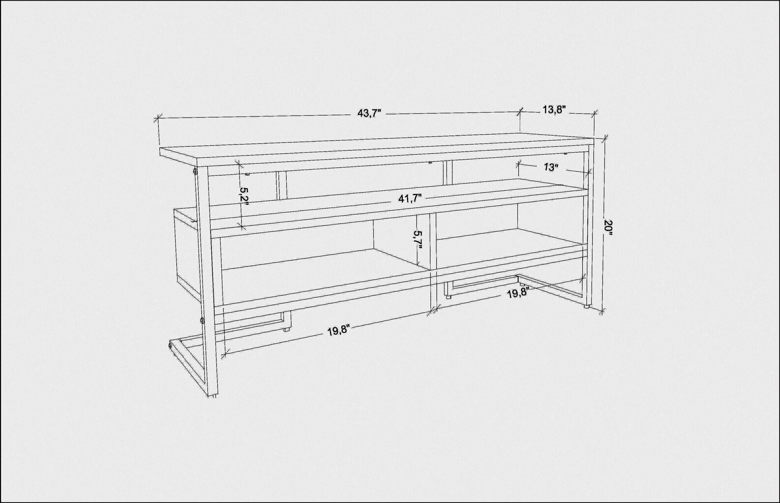 TV galdiņš Asir, 110x35x49,9 cm, melns/bēšs cena un informācija | TV galdiņi | 220.lv