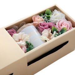 Мыло FlowerBox, цветы+свеча в коробочке цена и информация | Мыло | 220.lv