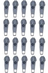 Spirālveida rāvējslēdzēji Nr.3 (4 mm) slēdzene, 20 gab., pelēks cena un informācija | Šūšanas piederumi | 220.lv