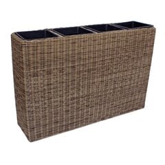 Цветочный ящик Wicker, 89x24xH60 см, светло-коричневый цена и информация | Вазоны | 220.lv