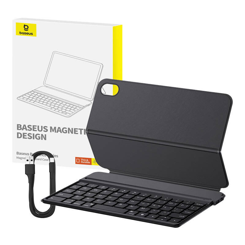 Baseus iPad Mini 8.3 2021 korpuss Brilliance ar BT 5.3 tastatūru un Type-C kabeli, melns P40112602111-00 cena un informācija | Somas, maciņi | 220.lv