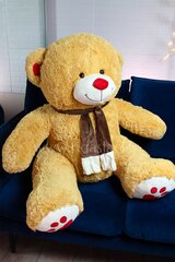 Плюшевый медведь "Рудольф" 135 см, оранжевый цена и информация | Мягкие игрушки | 220.lv