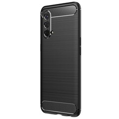 „Carbon“ твердый силиконовый чехол (TPU) - черный (OnePlus Nord CE) цена и информация | Чехлы для телефонов | 220.lv