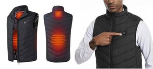 Sildā jostas veste bez piedurkšņiem universāla USB pieslēgums izmērs L cena un informācija | Vīriešu vestes | 220.lv