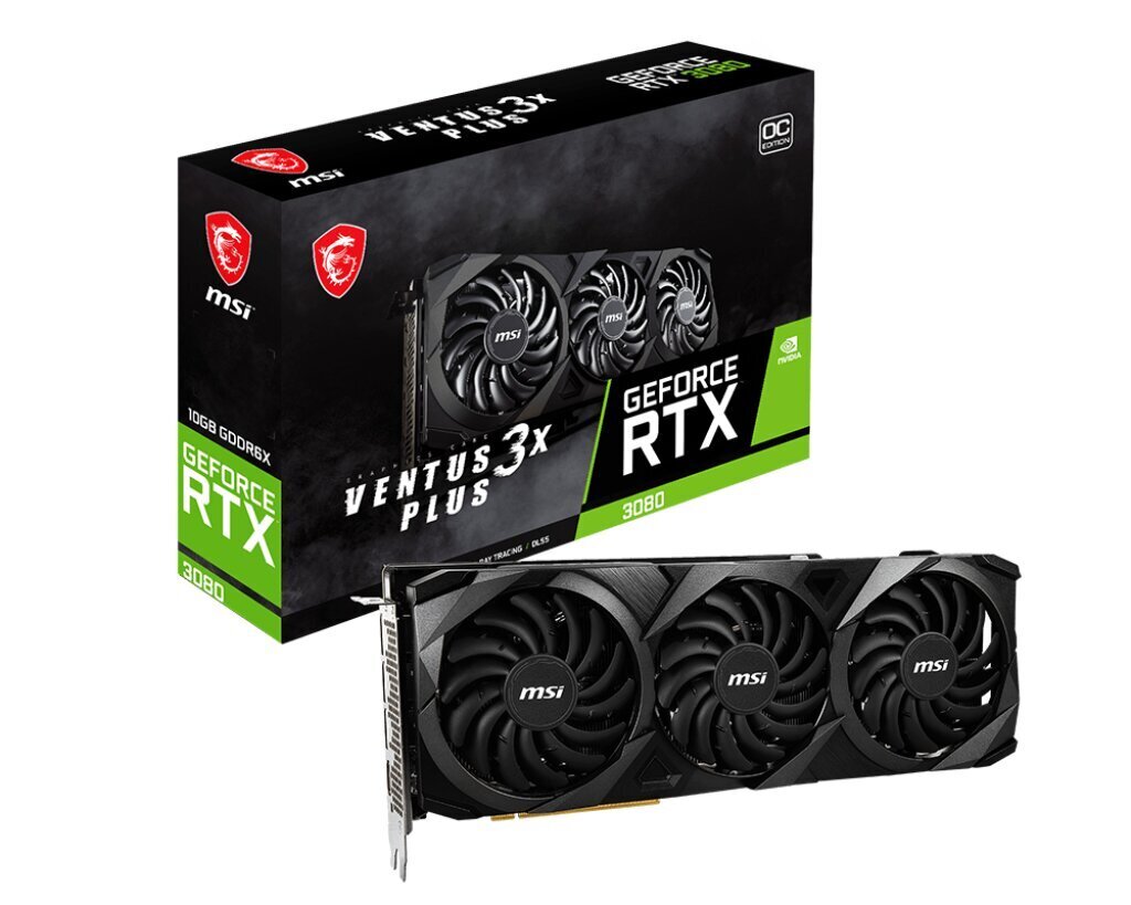 MSI GeForce RTX 3080 Vemtus 3X Plus 10G OC LHR cena un informācija | Videokartes (GPU) | 220.lv