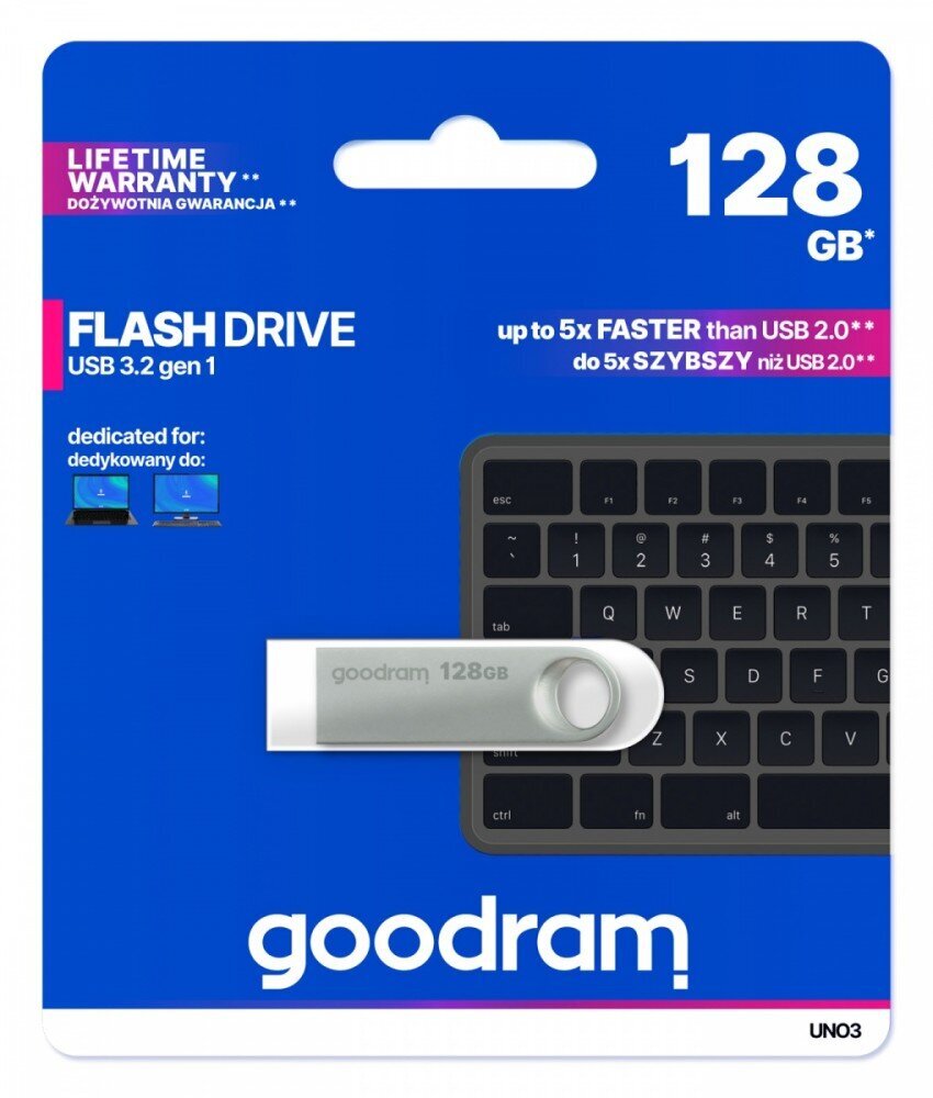 Goodram UNO3-1280S0R11 цена и информация | USB Atmiņas kartes | 220.lv